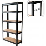 Tvujregal Kovový Economy 180 x 90 x 30 cm 5 polic lakovaný černý – Sleviste.cz