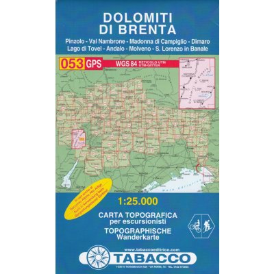 Dolomiti di Brenta 1:25 000 turistická mapa TABACCO 053 – Zboží Mobilmania