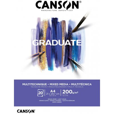 Canson Graduate Mixed Media Skicák v lepené vazbě A4 200g 20 listů – Zboží Mobilmania