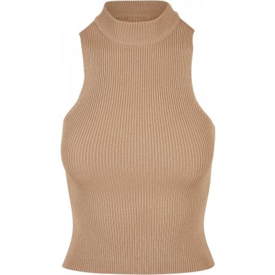 Ladies Short Rib Knit Turtleneck unionbeige