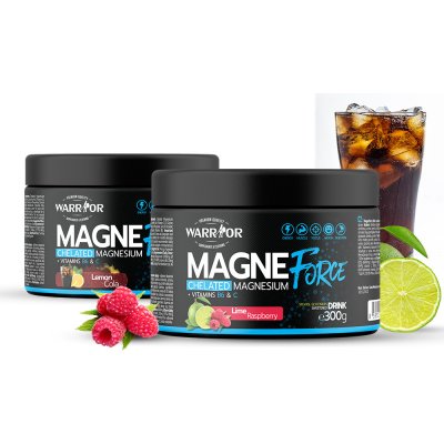 Warrior MagneForce Drink Magnesium chelát + B6 Lime and Raspberry 300 g – Hledejceny.cz