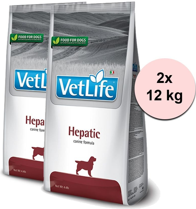 Vet Life Dog Hepatic Canine 2 x 12 kg