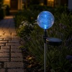 Zahradní LED solární lampa skleněné koule s barevnou změnou osvětlení – Hledejceny.cz