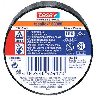 Tesa 53988 Elektroizolační páska 15 mm x 10 m černá – Zboží Dáma