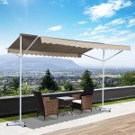 Goleto Volně stojící markýza se sklopnými rameny - 2,95 x 2,94 x 2,5 m béžová – Zboží Mobilmania