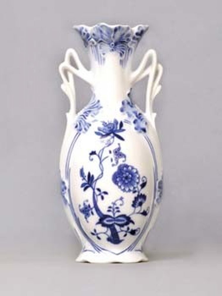 Cibulák váza 20,5 cm secesní / 11213, originální cibulákový porcelán Dubí,  cibulový vzor, (11213 (10612)) – Zboží Dáma