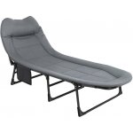 Aga Kempingové skládací lehátko, s opěrkou zad, odolné, šedé, ocelový rám, nosnost 100 kg, 190x69 cm STK22150 – Zboží Mobilmania