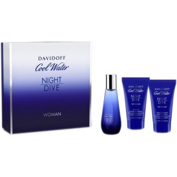 Davidoff Cool Water Night Dive EDT 50 ml + sprchový gel 50 ml + tělové mléko 50 ml dárková sada