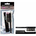 Ronney Barber Accessories hřebínek + kartáček na vousy černý – Hledejceny.cz