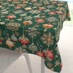 Biante bavlna čtvercový ubrus Sandra SA-529 Vánoční baňky na zeleném 140x140 cm – Zboží Dáma