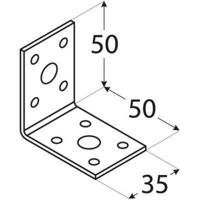 Domax KL1 úhelník spojovací 50x50x35x2,5 mm – HobbyKompas.cz Domax KL1 úhelník spojovací 50x50x35x2,5 mm – HobbyKompas.cz
