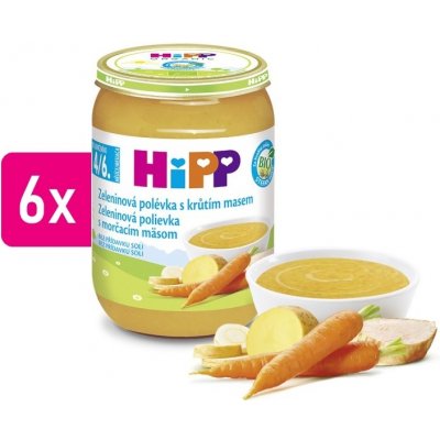 HiPP Zeleninová s krůtím masem 6 x 190 g – Zboží Dáma