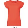Dámská Trička Sol's Módní lehké tričko Melba s ohrnutými rukávky korálová