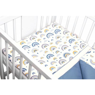 Baby Nellys povlečení Duha pastelové/modré 135 x 100 cm – Zboží Mobilmania