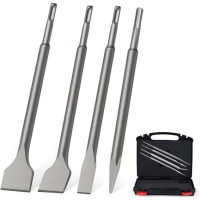 Sada sekáčů GMGSJ SDS Plus, 4dílná, včetně sekáče na dlaždice, sekáče SDS s úložným pouzdrem, – Sleviste.cz