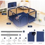 COMOMY ohrádka Playpen Crawl Guard 1,28 x 1,28 x 0,66 m tmavě modrá – Zbozi.Blesk.cz