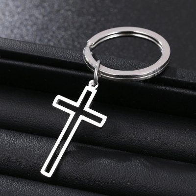 Přívěsek na klíče Ocelová s přívěskem křížek Cruz – Zboží Mobilmania