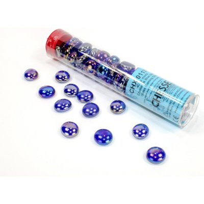 Chessex Skleněné žetony Gaming Glass Stones různé barvy Barva: Iridized Dark Blue