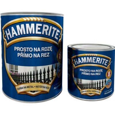 Akzo Nobel Hammerite kladívková barva přímo na zrezivělý kov, odstín stříbrošedý, 0,7L + 0,25L – Zbozi.Blesk.cz