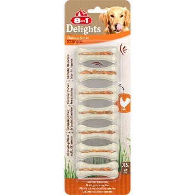 8in1 Delights Strong žvýkací kosti, kuřecí XS 7 ks 140 g – Hledejceny.cz