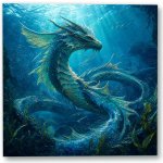 Plakát – Mořský drak v modrých hlubinách 40 × 40 cm Bez rámu Ano Bez rámu – Hledejceny.cz