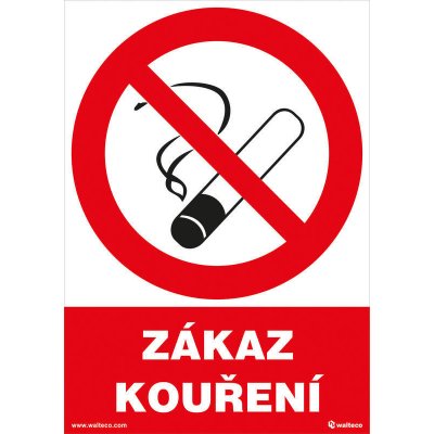 Walteco Zákaz kouření 148x210mm, formát A5, samolepka Množství: 1 ks , 20061 – Zboží Mobilmania