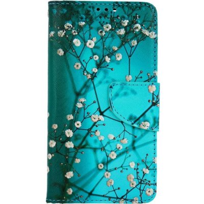 Pouzdro TopQ iPhone 13 Pro knížkové Modré s květy