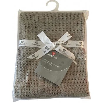 BABYDAN Háčkovaná bavlněná deka Dusty Grey Tm.šedá