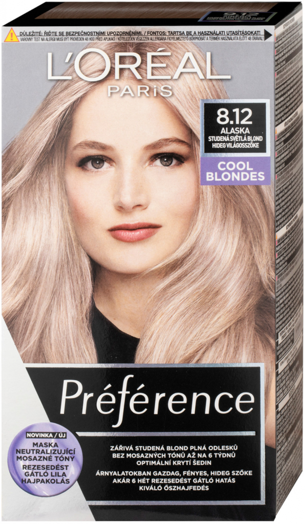 L´Oréal Préférence 8.12 Studená světlá blond