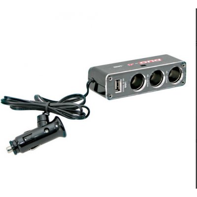 Rozbočovač zapalovače 3 výstupy+1USB Lampa LAM39048 – Hledejceny.cz