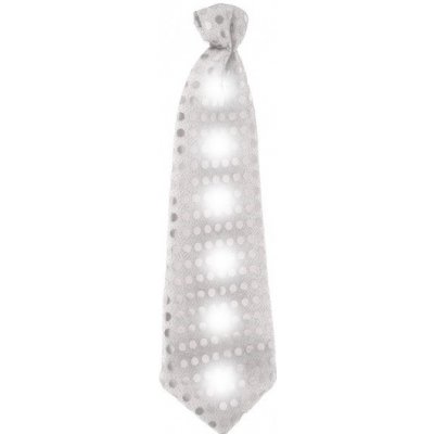 Párty kravata LED stříbrná m
