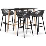 Greatstore 5dílný barový set černo-šedý – Sleviste.cz