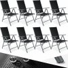 Zahradní židle a křeslo tectake 404364 6 zahradní židle hliníkové - černá/stříbrná
