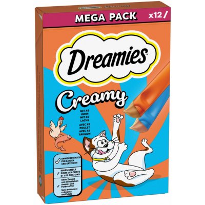 Dreamies Creamy Snacks kuřecí s lososem 12 x 10 g – Sleviste.cz