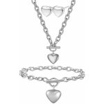Izmael set Simple Heart stříbrná KP34205 – Zboží Dáma