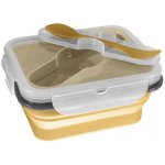 Zopa Silikonový svačinový box s příborem malý Mustard Yellow Mustard Yellow – Zboží Dáma