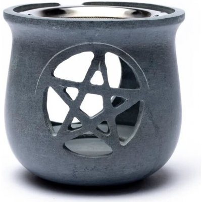 Mani Bhadra Mani Bhadra Kadidelnice Vykuřovací miska Pentacle Mastek šedý, 8,5 x 9 cm – Hledejceny.cz
