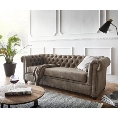 DELIFE Chesterfield 200x88 cm vintage taupe – Zboží Mobilmania