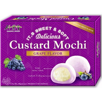 Bamboo House Mochi hroznové rýžové koláčky s pudinkovou náplní 180 g – Sleviste.cz