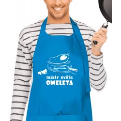 Kariban Zástěra na vaření Mistr světa omeleta Modrá Lagoon