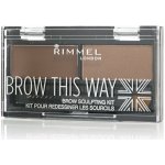 Rimmel London Brow This Way paletka pro úpravu obočí 002 medium brown 2,4 g – Zboží Mobilmania