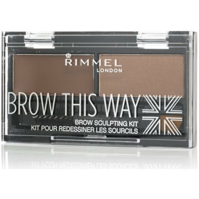 Rimmel London Brow This Way paletka pro úpravu obočí 002 medium brown 2,4 g – Zboží Mobilmania