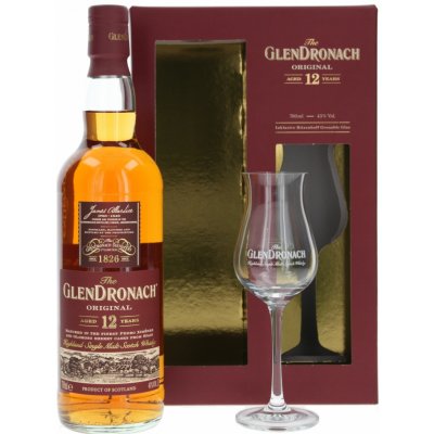 Glendronach 12y 43% 0,7 l (dárkové balení 1 sklenice) – Hledejceny.cz