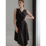 Překládané šaty L080 black – Zboží Mobilmania