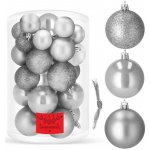 SPRINGOS Vánoční baňky fialové mix 4 5 6cm sada 30ks CA0174-XG – Zboží Dáma