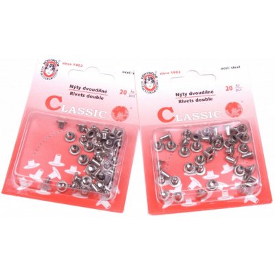 Prima-obchod Nýty duté KOH-I-NOR nikl karta 20ks dvoudílné, barva Nikl – Zboží Mobilmania