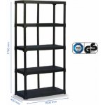 ArtPlast Plastový LINEA TEMPO 5 polic 100 x 45 x 176 cm černý – Hledejceny.cz