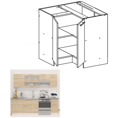 Kondela Dolní rohová skříňka, dub sonoma / bílá, FABIANA S 90N – Sleviste.cz