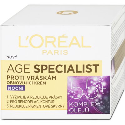L'Oréal Age Specialist noční krém proti vráskám 55+ 50 ml – Zboží Mobilmania