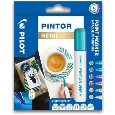 PILOT Pintor Medium Sada akrylových popisovačů 1,5-2,2mm - Metal 6 ks – Sleviste.cz